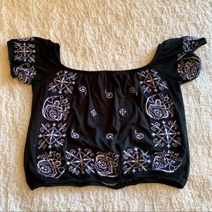 Womens SZ M Express Off-the-shoulder Crop Top